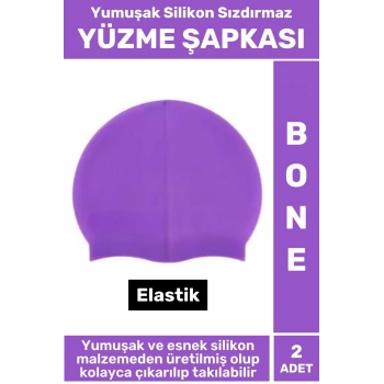 Özel Üretim Su Geçirmez Elastik Yüzücü Havuz Deniz Yüzme Şapkası Yumuşak Silikon Bone 2 Adet
