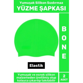 Özel Üretim Su Geçirmez Elastik Yüzücü Havuz Deniz Yüzme Şapkası Yumuşak Silikon Bone 2 Adet
