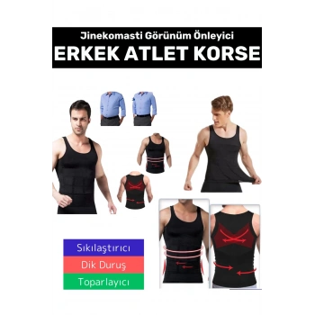 Özel Üretim Jinekomasti Dik Duruş Toparlayıcı Göbek Sıkılaştırıcı Elastik Erkek Atlet Korse