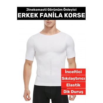 Özel Üretim Jinekomasti Dik Duruş Toparlayıcı Göbek Sıkılaştırıcı Elastik Erkek Fanila Korse