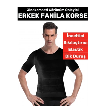 Özel Üretim Jinekomasti Dik Duruş Toparlayıcı Göbek Sıkılaştırıcı Elastik Erkek Fanila Korse