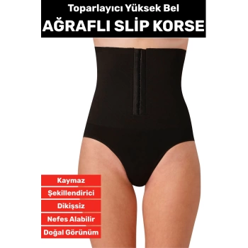 Özel Üretim Vücut Şekillendirici Beden Küçülten Toparlayıcı Ağraflı Yüksek Bel Slip Korse