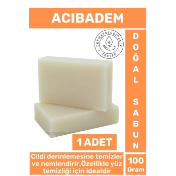 Doğal Güzel Kokulu Derinlemesine Cilt Yüz Temizleyici Nemlendirici Organik Acıbadem Sabunu 1 Adet