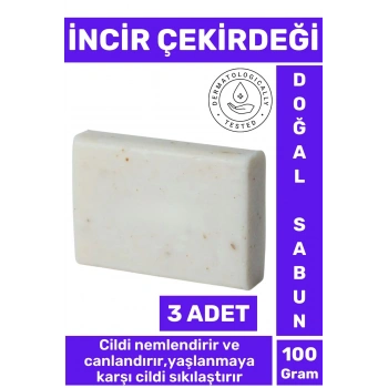 Doğal Güzel Kokulu Cilt Güzelleştirici Yaşlanma Karşıtı Organik İncir Çekirdeği Sabunu 3 Adet