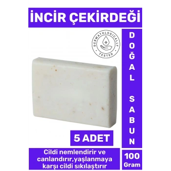 Doğal Güzel Kokulu Cilt Güzelleştirici Yaşlanma Karşıtı Organik İncir Çekirdeği Sabunu 5 Adet