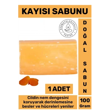 Doğal Güzel Kokulu Cilt Besleyici Yenileyici Saç Dökülmesine Karşı Organik Kayısı Sabunu 1 Adet