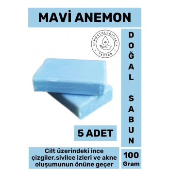 Özel Üretim Doğal Güzel Kokulu İzi Oluşumu Önleyici Organik Mavi Anemon Sabunu 5 Adet