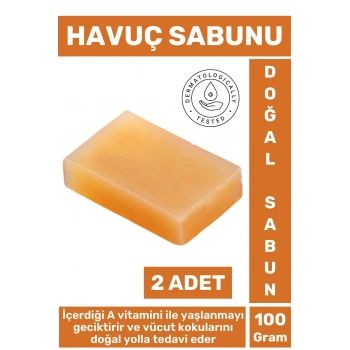 Doğal Güzel Kokulu Cilt Yüz Derinlemesine Temizlik Nemlendirici Yaşlanma Karşıtı Havuç Sabunu 2 Adet