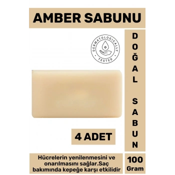 Doğal Güzel Kokulu Yenileyici Onarıcı Kepeğe Karşı Etkili Saç Güçlendirici Amber Sabunu 4 Adet