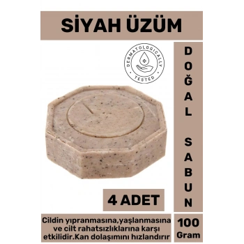 Özel Üretim Doğal Güzel Kokulu Yenileyici Cilt Onarıcı Yaşlanma Karşıtı Siyah Üzüm Sabunu 4 Adet