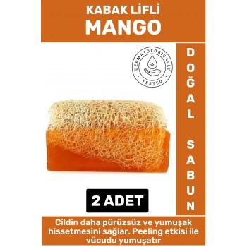 Özel Üretim Masaj Etkili Nemlendirici Kuruluk Giderici Doğal Kabak Lifli Mango Sabunu 2 Adet
