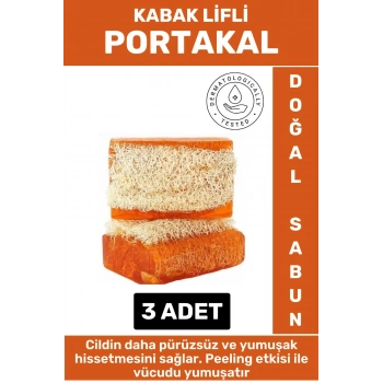 Özel Üretim Masaj Etkili Nemlendirici Kuruluk Giderici Doğal Kabak Lifli Portakal Sabunu 2 Adet