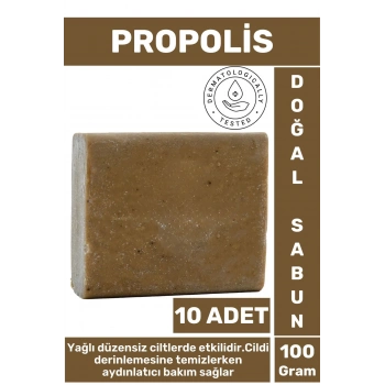 Özel Üretim Doğal Cilt Temizleyici Parlatıcı Nem Dengeleyen Yaşlanma Karşıtı Propolis Sabunu 10 Adet