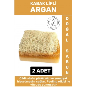 Özel Üretim Masaj Etkili Nemlendirici Kuruluk Giderici Doğal Kabak Lifli Argan Sabunu 2 Adet