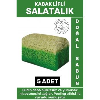 Özel Üretim Masaj Etkili Nemlendirici Kuruluk Giderici Doğal Kabak Lifli Salatalık Sabunu 5 Adet