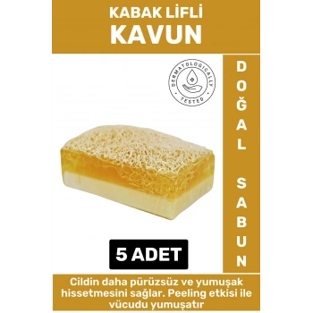 Özel Üretim Masaj Etkili Nemlendirici Kuruluk Giderici Doğal Kabak Lifli Kavun Sabunu 5 Adet