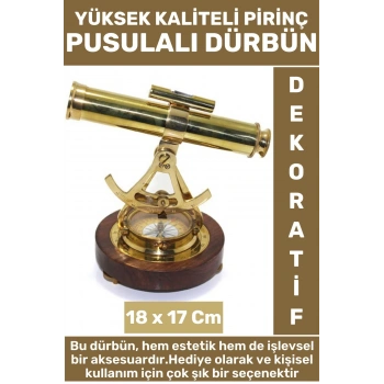 Premium Yüksek Kaliteli Erkek Arkadaş Sevgili Hediyelik Dekoratif Çok Şık Pirinç Pusulalı Dürbün