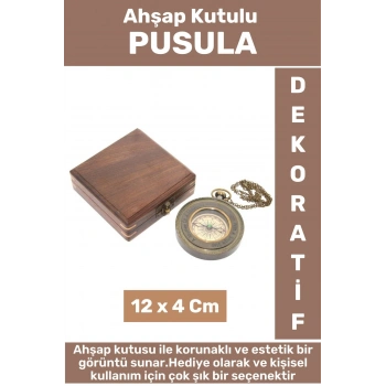 Özel Seri Erkek Arkadaşa Sevgiliye Baba Özel Dekoratif Hediyelik Koleksiyon Ahşap Kutulu PUSULA