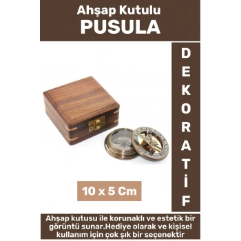 Özel Model Erkek Arkadaş Sevgili Baba Özel Dekoratif Hediyelik Koleksiyon Ahşap Kutulu PUSULA