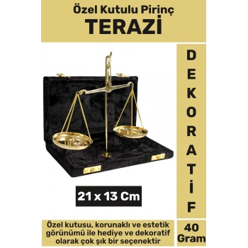 Premium Sevgili Arkadaş Özel Hediyelik Dekoratif Çok Şık Kutulu Yüksek Kaliteli Pirinç TERAZİ 40 Gr