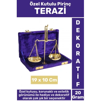 Premium Sevgili Arkadaş Özel Hediyelik Dekoratif Çok Şık Kutulu Yüksek Kaliteli Pirinç TERAZİ 20 Gr