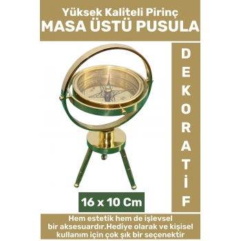 Premium Erkek Arkadaş Sevgili Denizci Özel Hediyelik Dekoratif Koleksiyon Pirinç Masa Üstü PUSULA