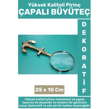 Premium Erkek Arkadaş Sevgili Denizci Hediyelik Dekoratif Şık Yüksek Kaliteli Pirinç ÇAPALI BÜYÜTEÇ