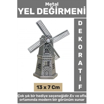 Premium Seri Ev Ofis Dekoratif Koleksiyon Çok Şık Hediyelik Yüksek Kaliteli Metal YEL DEĞİRMENİ