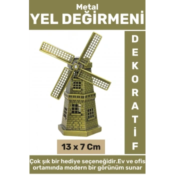 Premium Ev Ofis Dekoratif Koleksiyon Çok Şık Hediyelik Yüksek Kaliteli Metal YEL DEĞİRMENİ