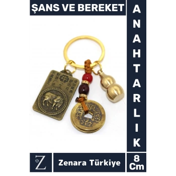 Premium Yüksek Kaliteli Dayanıklı Dekoratif Şık Özel Gün Hediyelik ŞANS VE BEREKET Motif Anahtarlık