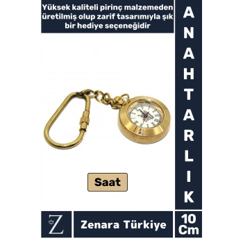 Premium Yüksek Kaliteli Dayanıklı Pirinç Dekoratif Şık Hediyelik Koleksiyon SAAT Anahtarlık