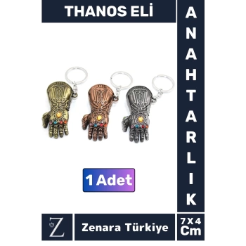 Premium Model Yüksek Kaliteli Dayanıklı Dekoratif Şık Hediye Marvel Figürlü THANOS ELİ Anahtarlık