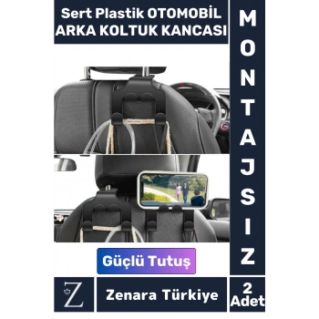 Premium Sert Plastik Yüksek Ağırlık Güçlü Tutuş Çanta Takım Elbise Araç Arka Koltuk Kancası 2 Adet
