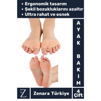 Premium Ergonomik Ayak Bunyon Makaralı Ultra Esnek Rahat Silikon Ayak Parmak Ayırıcı Düzeltici 4Çift