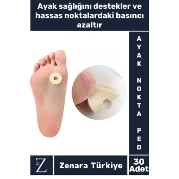 Gündelik Kullanım Konforlu Ayak Ağrı Baskı Basınç Azaltıcı Sünger Yastık Ayak Nokta Pedi 30 Adet