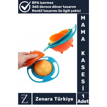 Premium BPA Free Pratik Kolay Temizlenir Dönen Tasarım Eğlenceli Dökülmeyen Bebek Mama Kasesi