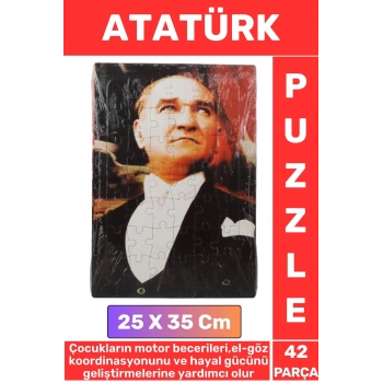Premium Eğitici Eğlenceli El-Göz Koordinasyonu Motor Becerisi Geliştiren 42 Parça Puzzle ATATÜRK