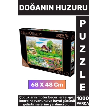 Premium Eğlenceli El Göz Koordinasyonu Motor Becerisi Geliştirici 1000 Parça Puzzle DOĞANIN HUZURU