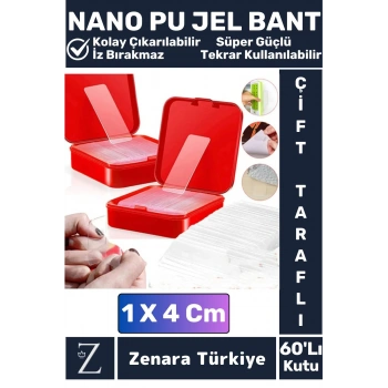 Premium Süper Güçlü Suya Toza Dayanıklı İz Bırakmaz Zararsız Nano Pu Jel Bant 60lı Kutu