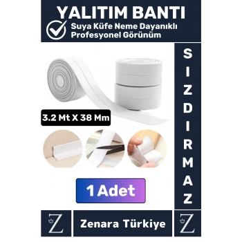 Premium Uzun Ömürlü Suya Neme Küfe Dayanıklı Mutfak Lavabo Pencere Kenar Yalıtım Bandı 3.2 Mt X 1 Ad