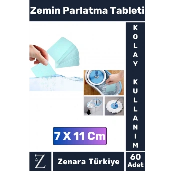 Premium Dükkan Fayans Ahşap Parçalanabilir Pratik Kullanım Zemin Parlatma Temizleme Tableti 60 Adet