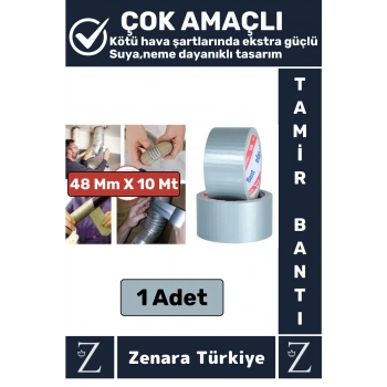 Ultra Güçlü Suya Neme Dayanıklı Çok Amaçlı Onarım Kırık Tamir İzolasyon Bantı Gri 48 Mm x 10 Metre