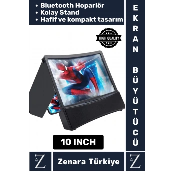 Premium Bluetoothlu Hoparlörlü Telefon Tablet Ekran Büyütücü Cep Telefonu Sabitleme Standı 10 Inch