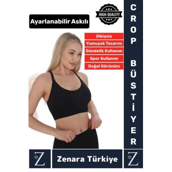 Yüksek Kaliteli Göğüs Toparlayn Sarkma Önleyen Gündelik Spor Kullanım Ayarlanır Askılı Crop Büstiyer