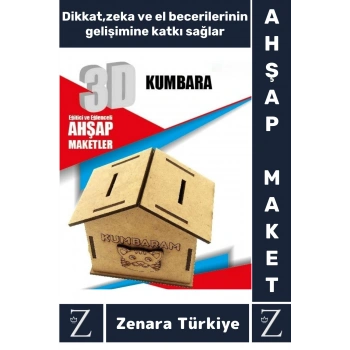 Premium Görsel Zeka El Becerisi Geliştirici Boyanabilir Puzzle Oyun Dekoratif Demonte Ahşap 3D Maket