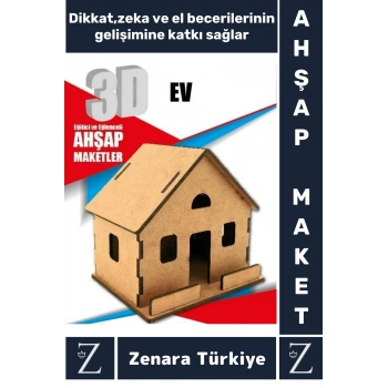 Premium Görsel Zeka El Becerisi Geliştirici Boyanabilir Puzzle Oyun Dekoratif Demonte Ahşap 3D Maket
