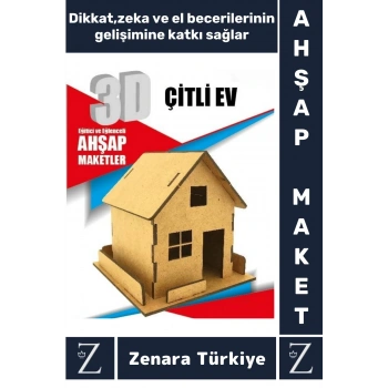 Premium Görsel Zeka El Becerisi Geliştirici Boyanabilir Puzzle Oyun Dekoratif Demonte Ahşap 3D Maket