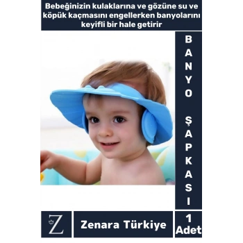 Premium Sağlıklı Su Köpük Kaçma Önleyen Ayarlanabilir Düğme Kulaklıklı Eğlenceli Bebek Banyo Şapkası
