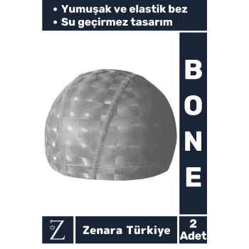 Premium Su Geçirmez Yüzücü Havuz Deniz Bonesi Elastik Bez Kumaş Yüzme Şapkası BONE 2 Adet