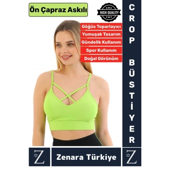 Luxery Göğüs Toparlayan Sarkma Önleyen Spor Gündelik Kullanım Ön Çapraz Askılı Micro Crop Büstiyer